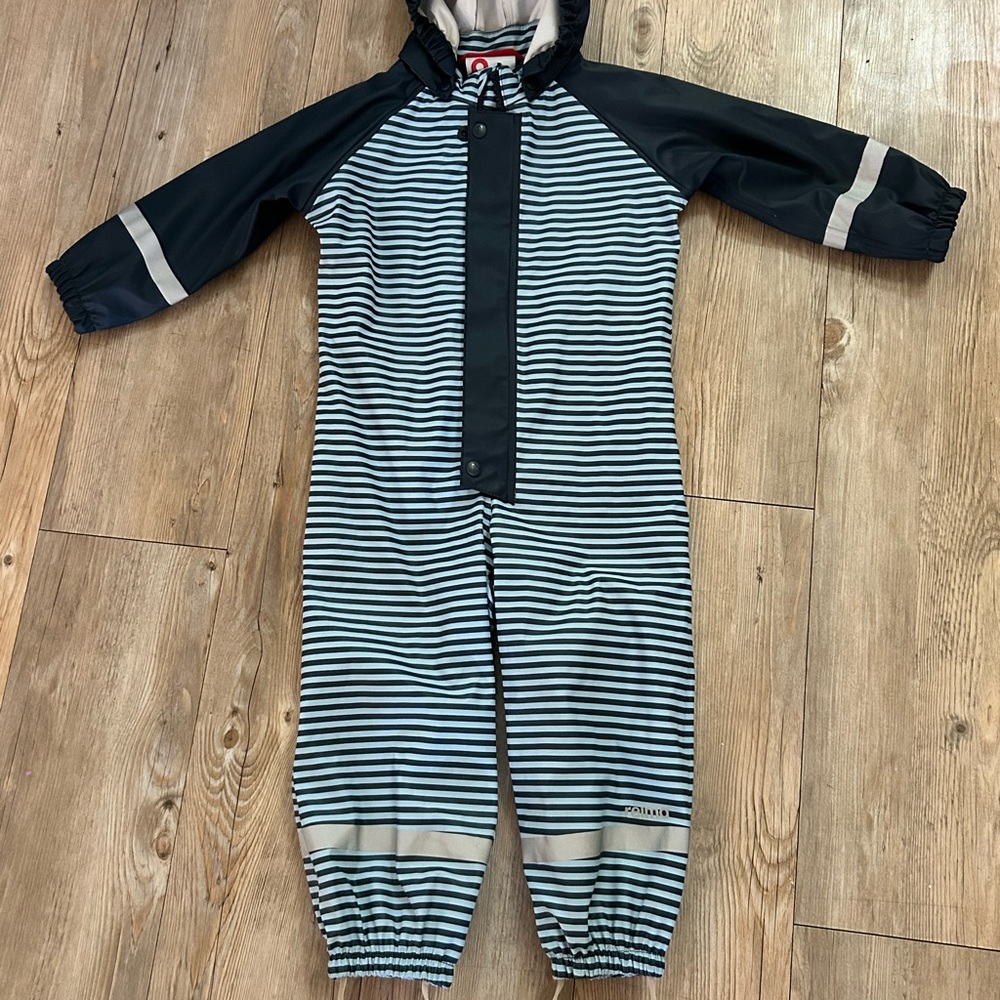 Reima Striped Blue and White Kids' Rain Suit 92cm/2T